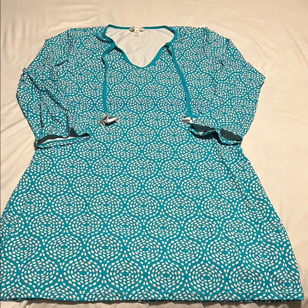Capelton Road Patterned Dress with White Accents
